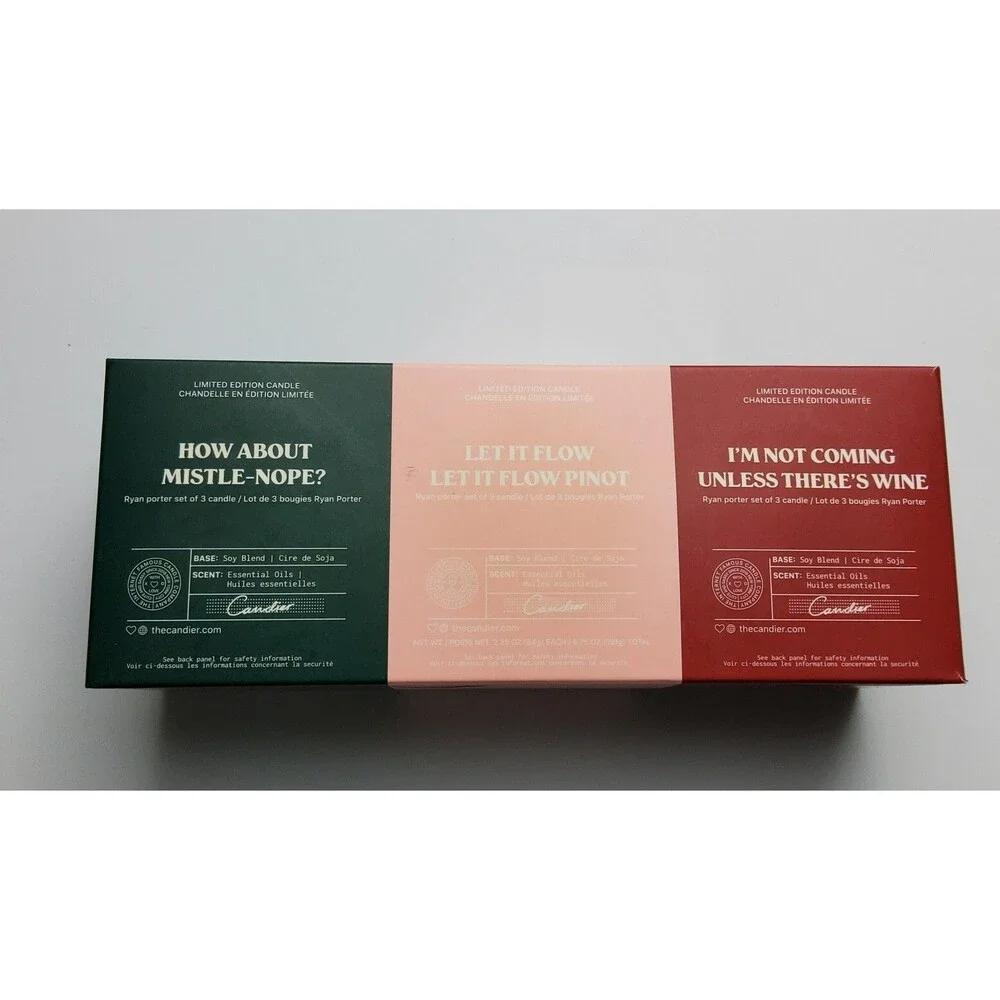 Ryan Porter Candier Candle Limited Edition Christmas Candle Set Of 3 New